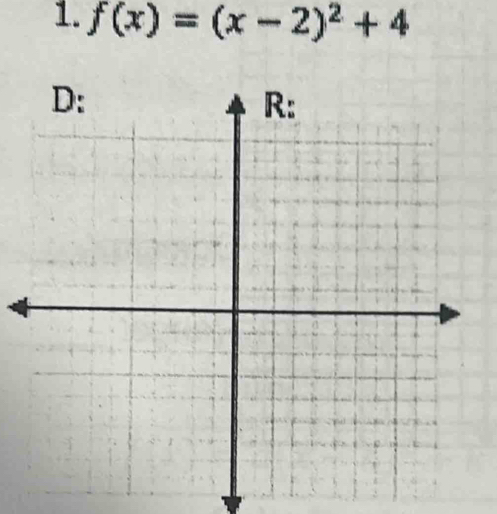 f(x)=(x-2)^2+4