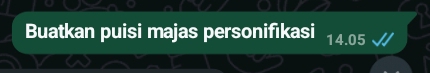 Buatkan puisi majas personifıkasi 14.05