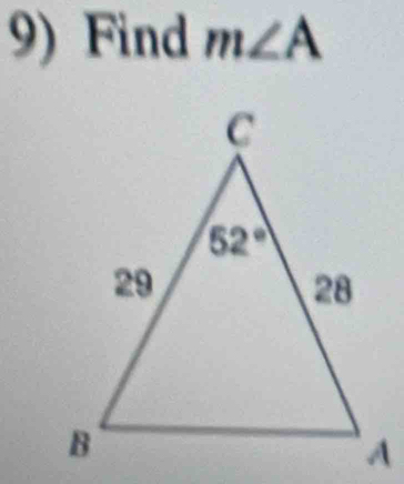 Find m∠ A