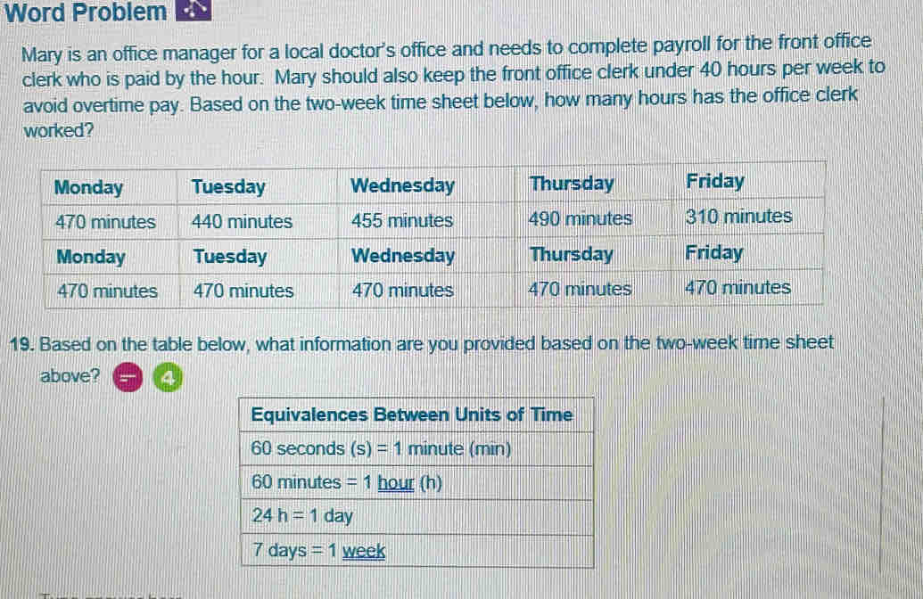 Solved: Word Problem Mary is an office manager for a local doctor's ...