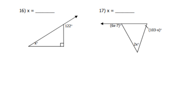 x= _ 17) x= _