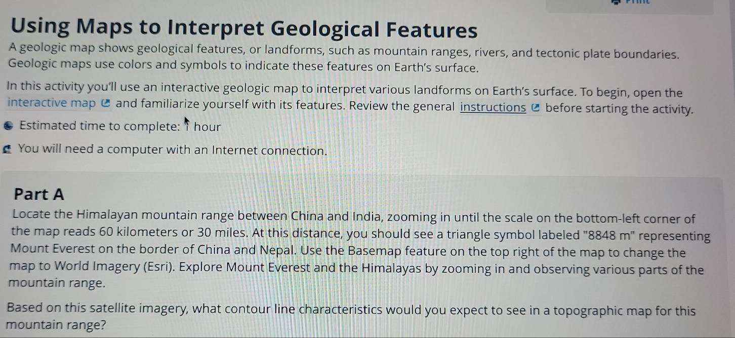 Solved: Using Maps to Interpret Geological Features A geologic map ...