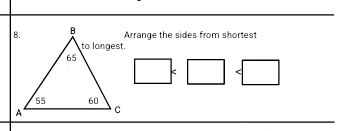 Arrange the sides from shortest
k^