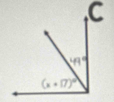 tC
49°
(x+17)^circ 