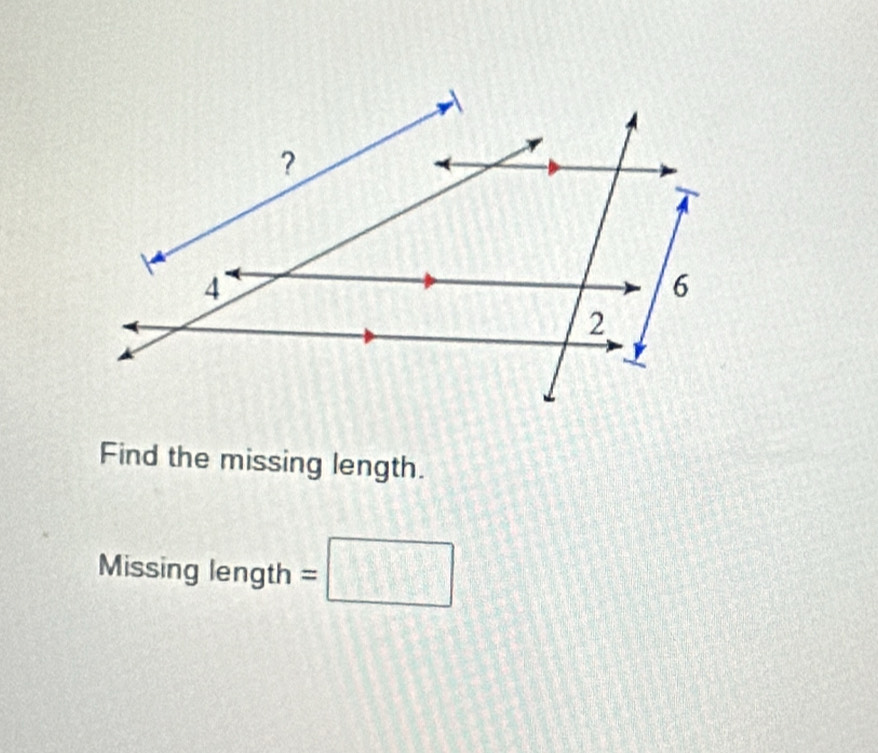 Find the missing length. 
Missing length =