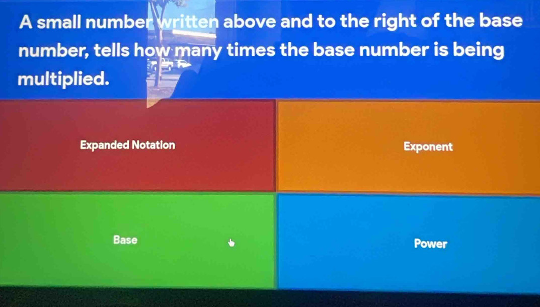 Solved: A small number written above and to the right of the base ...