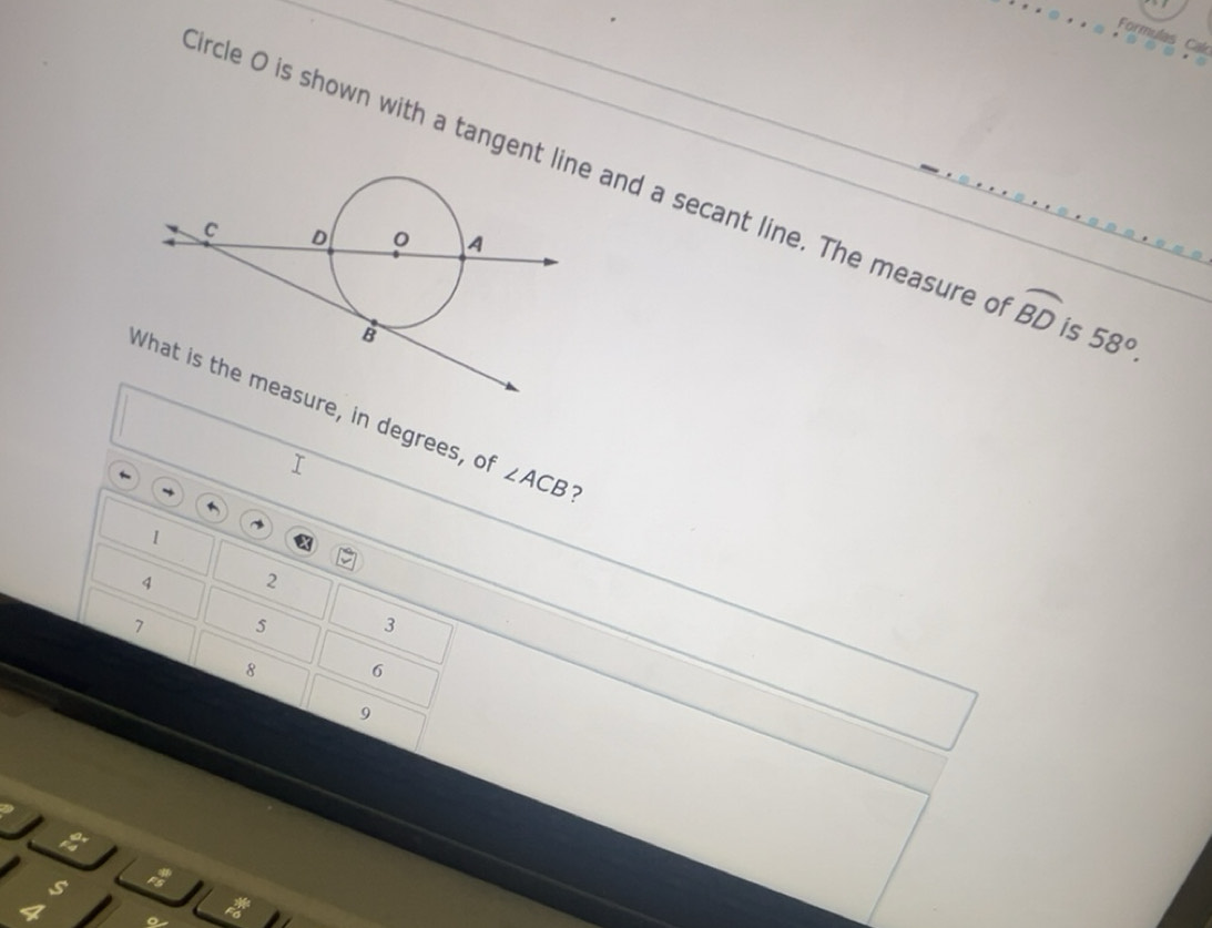 Solved: Formulas Cal dircle O is shown with a tangent l and a secant ...