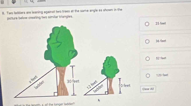 Solved: Zoom B. Two ladders are leaning against two trees at the same ...