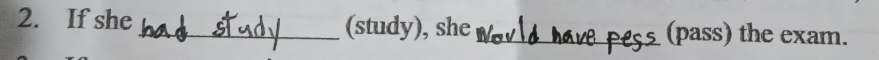 If she _(study), she _(pass) the exam.