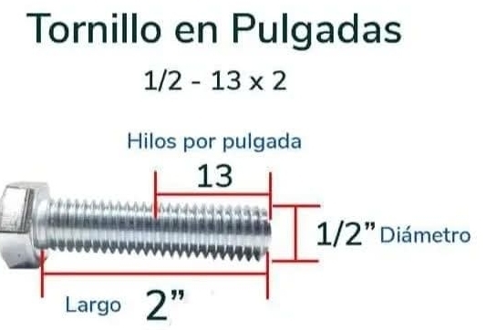 Tornillo en Pulgadas
1/2-13* 2