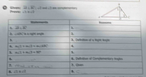 Givọnc overline a⊥ overline bc:c2 ∠ 3 are tomplementany
Preve: ∠ 1≌ ∠ 2