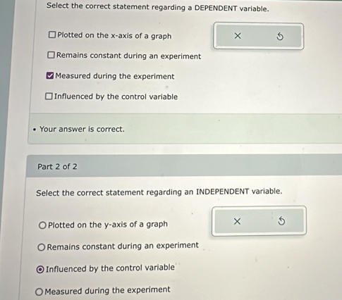 Solved: Select the correct statement regarding a DEPENDENT variable ...