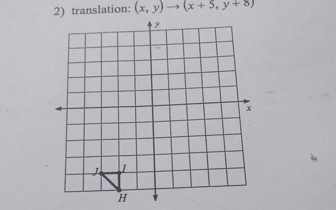 translation: (x,y)to (x+5,y+8)