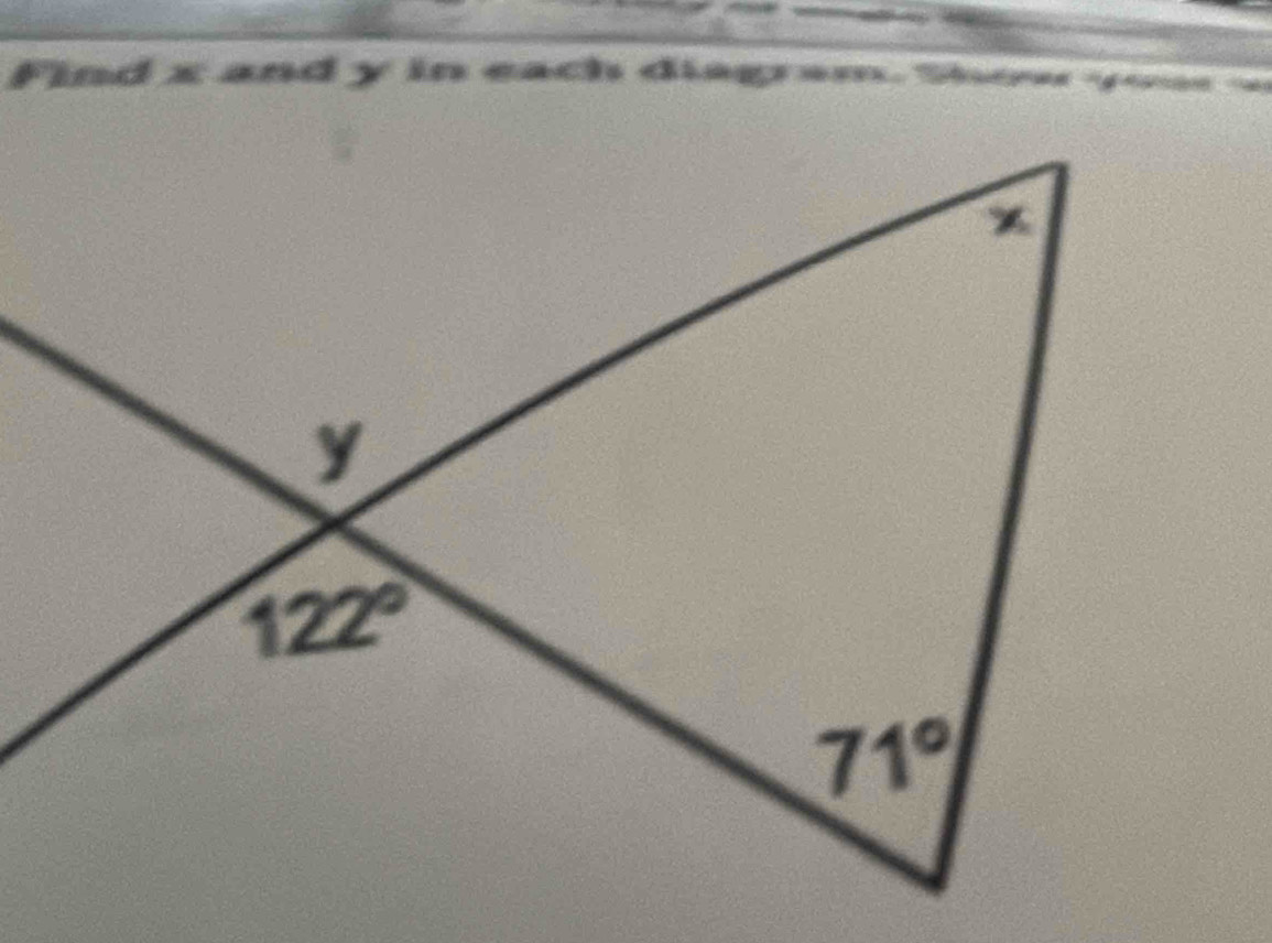 Find x and y in each d