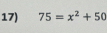 75=x^2+50