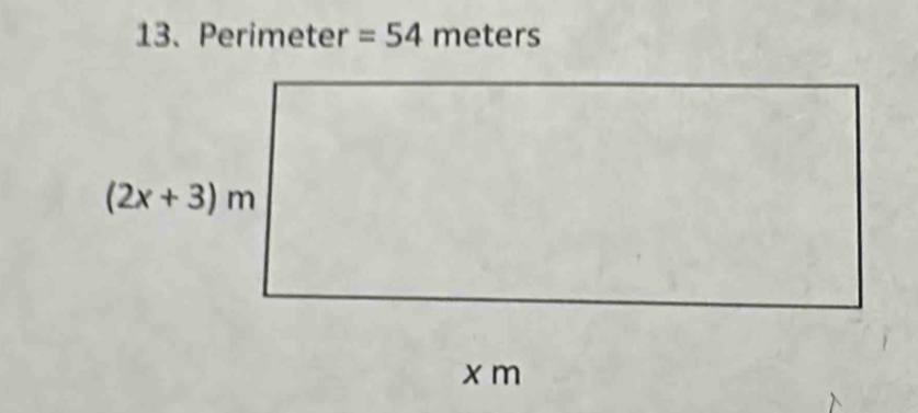 Perimeter =54meters