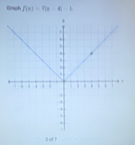 Graph f(x)=||x-4|-1. 
2 of 7