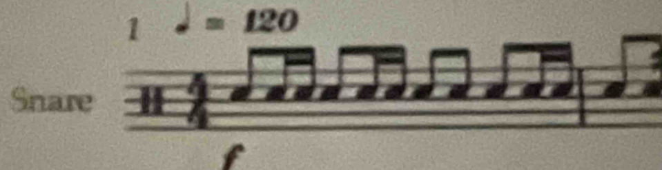 1^2=120
Snare 
f