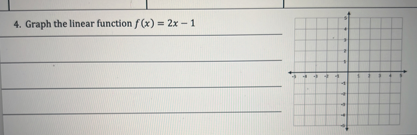 Graph the linear function f(x)=2x-1