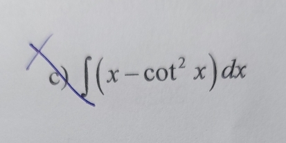 ∈t (x-cot^2x)dx