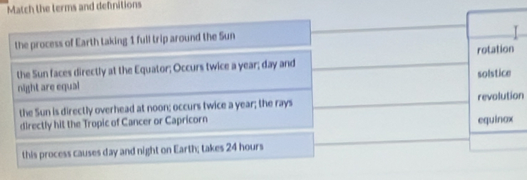 Match the terms and defnitions 
n