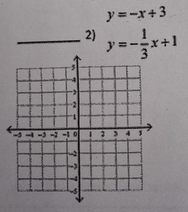 y=-x+3
_2) y=- 1/3 x+1