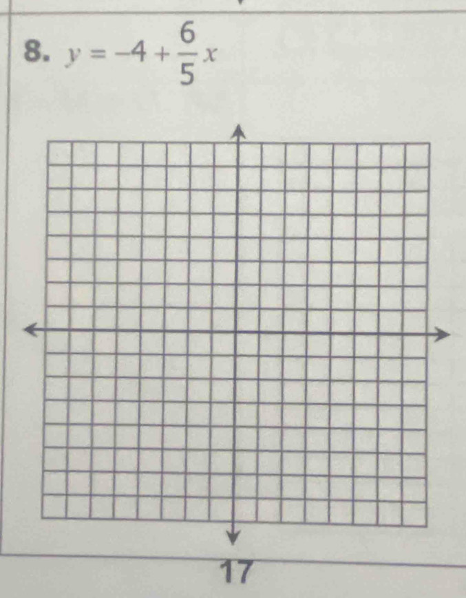 y=-4+ 6/5 x
17