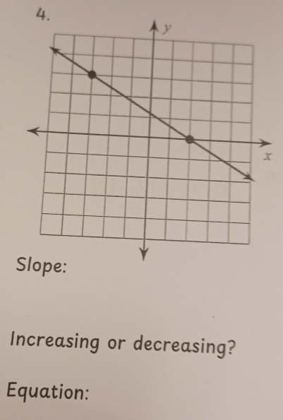 Increasing or decreasing? 
Equation: