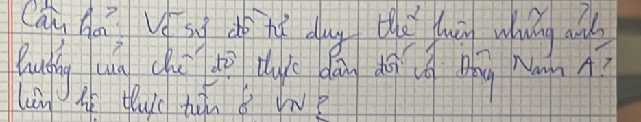Canu Aa Vi sg do he dag the hung whing an 
Wuáng un du to due dáng do n pg Máh A? 
in A tuc tàn ǒ ?