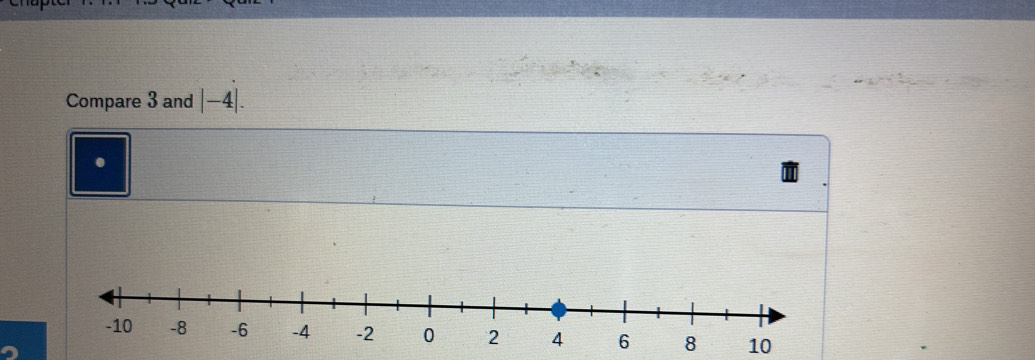 Compare 3 and |-4|.