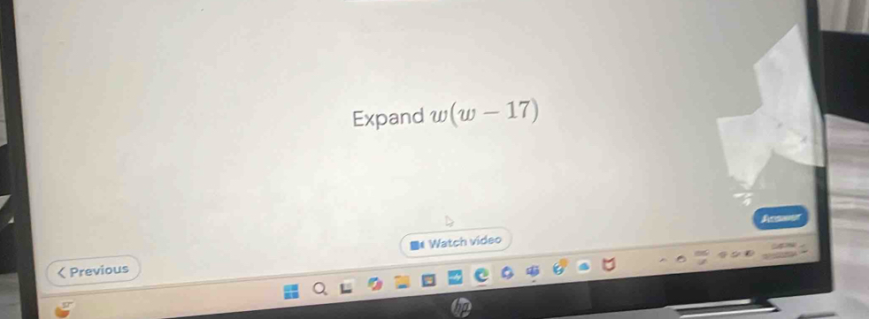 Expand w(w-17)
■# Watch video 
Previous