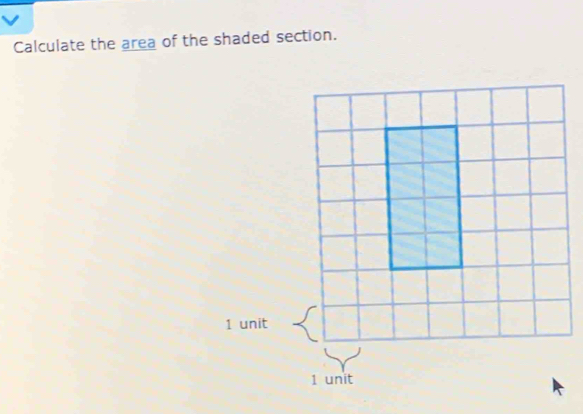 Calculate the area of the shaded section.