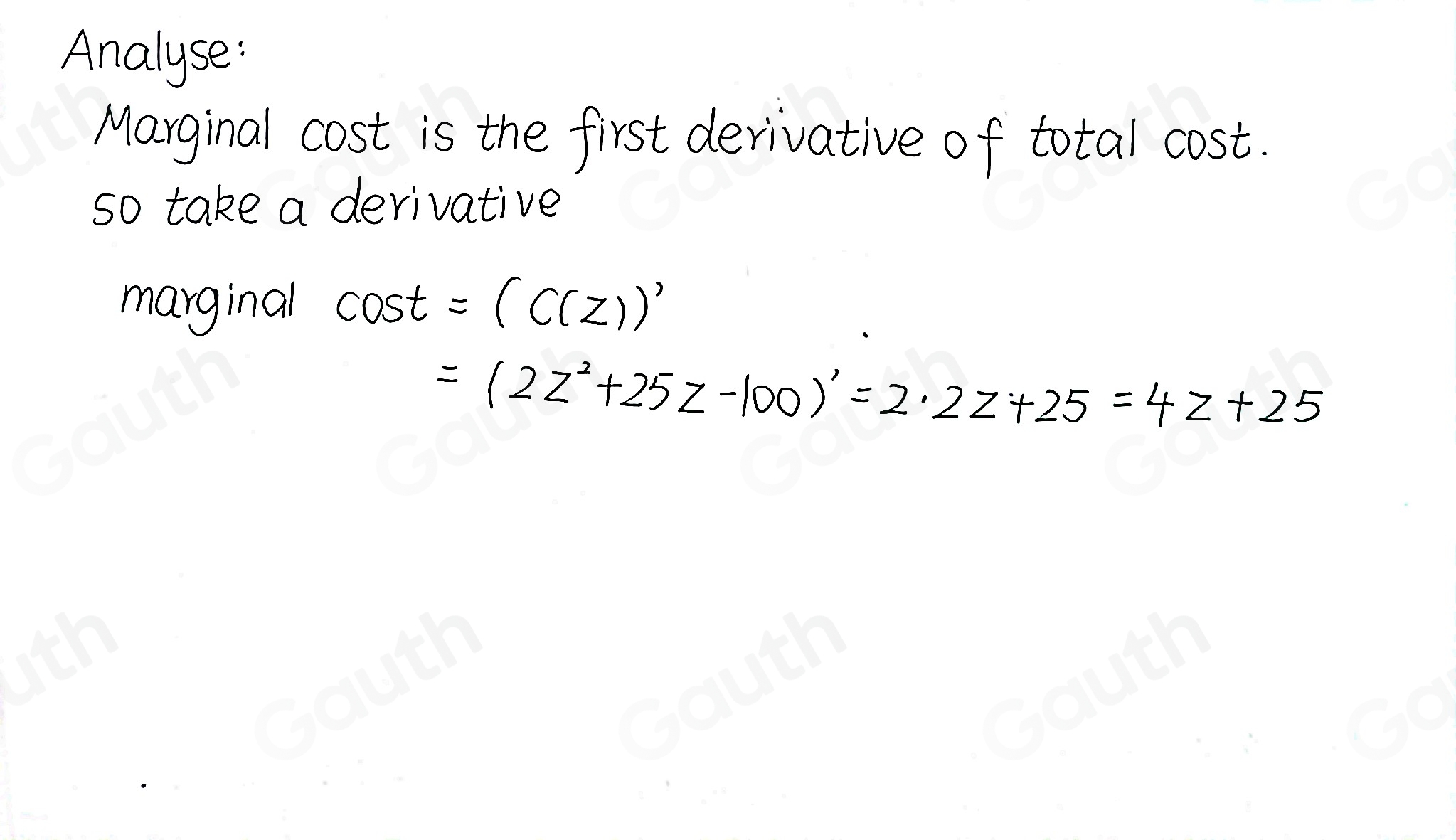 Solved: The total cost C(z) , in thousands of rand, to manufacture z ...