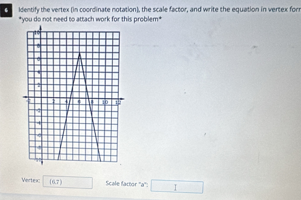 Solved: Identify the vertex (in coordinate notation), the scale factor ...