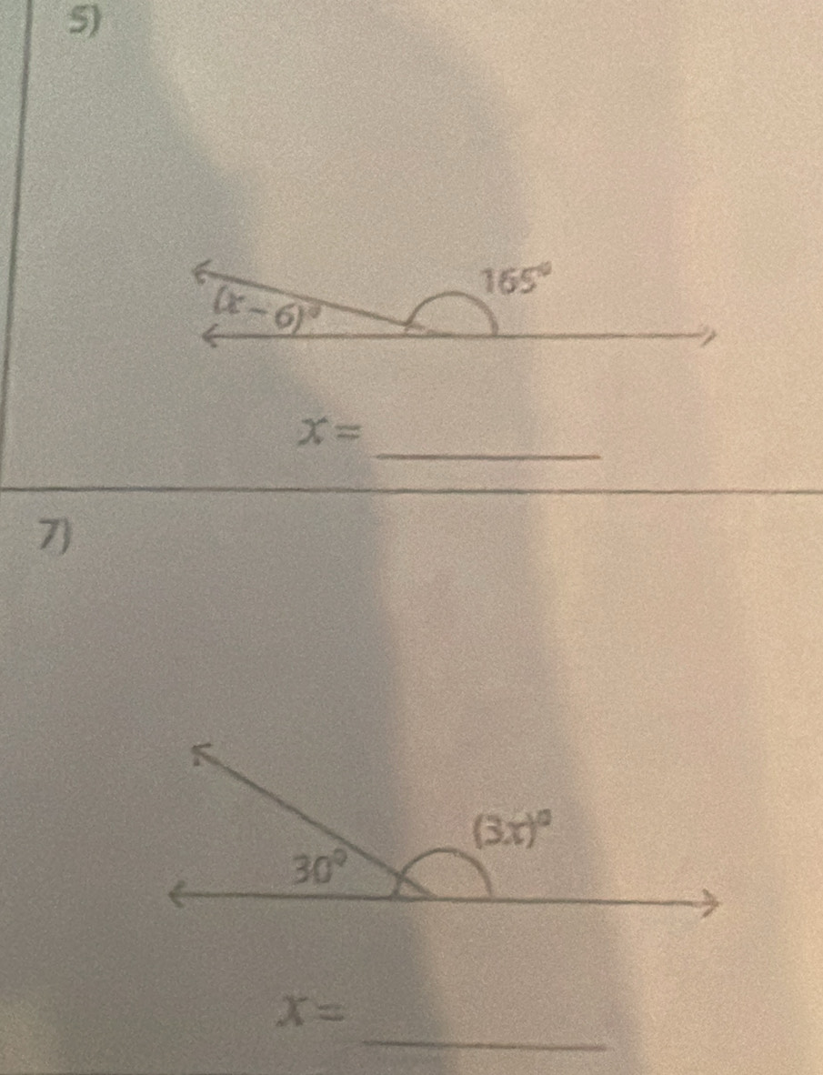 (x-6)^circ 
165°
_
x=
7)
_
X=