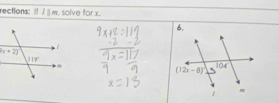 rections: If l||m , solve for x.
6.