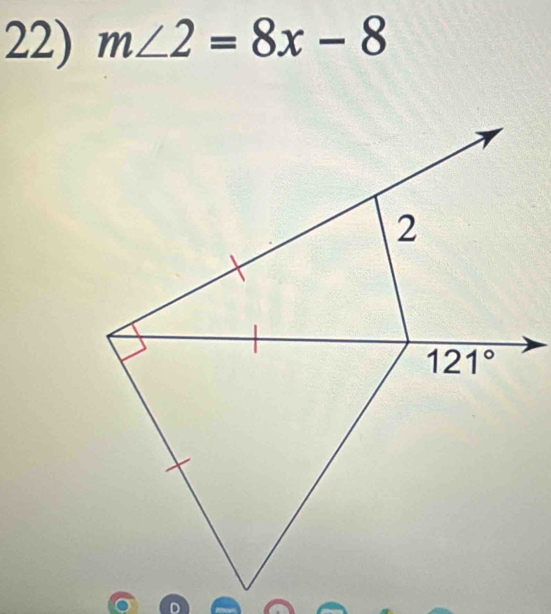 m∠ 2=8x-8