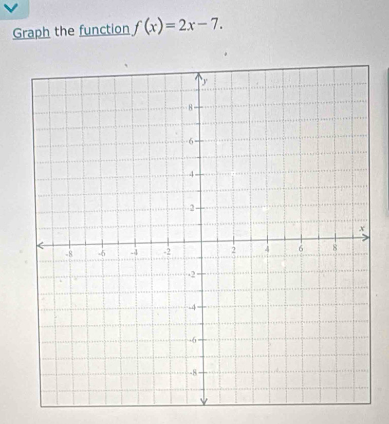 Graph the function f(x)=2x-7.