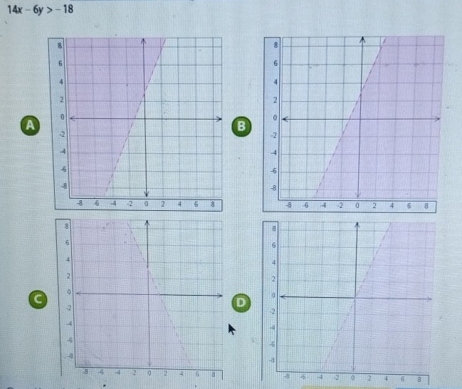 14x-6y>-18
A
B

a
D