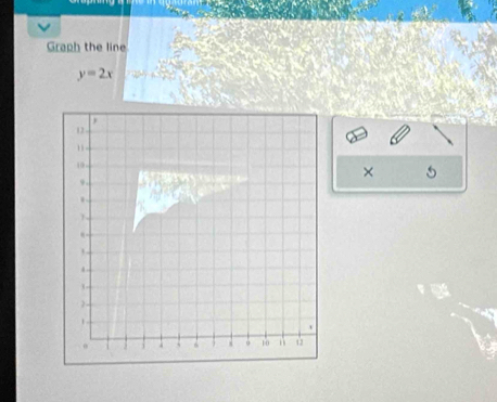 Graph the line
y=2x
× 5