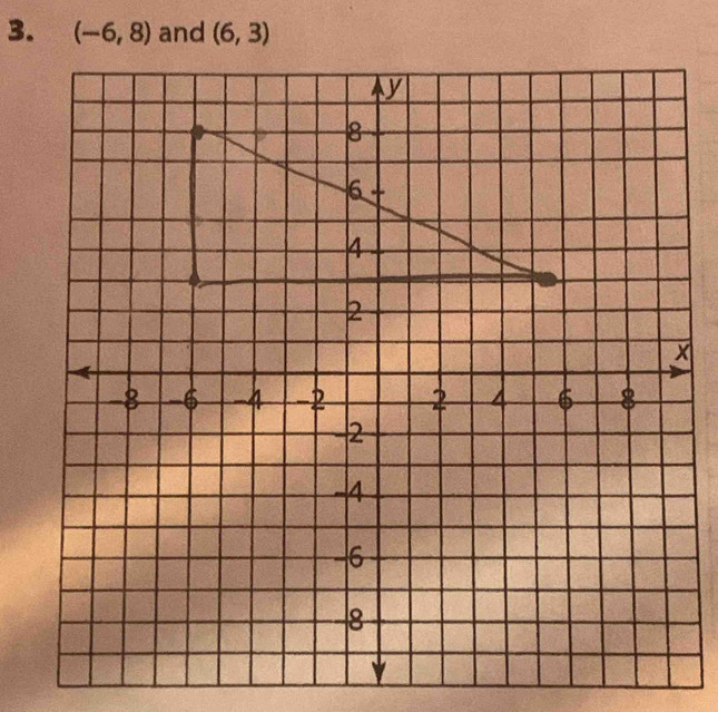 (-6,8) and (6,3)