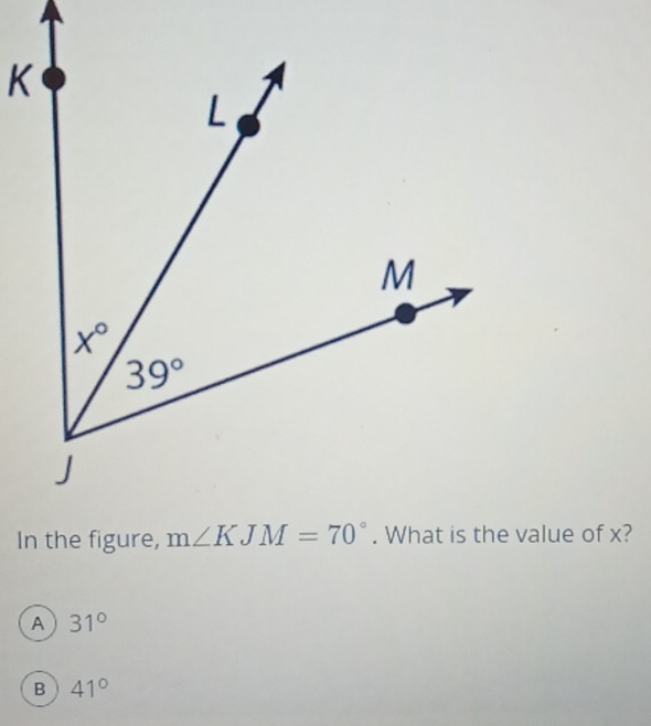 I,lue of x?
A 31°
B 41°