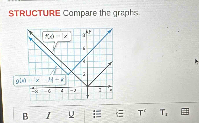 STRUCTURE Compare the graphs.
B I U a  T^2 T_2