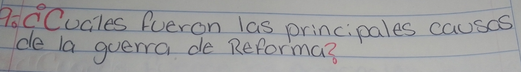7oCucles fueron las principales causes 
de la guerra de Reforma?