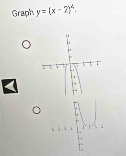 Graph y=(x-2)^4.
3
4