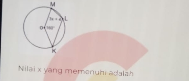 Nilai x yang memenuhi adalah