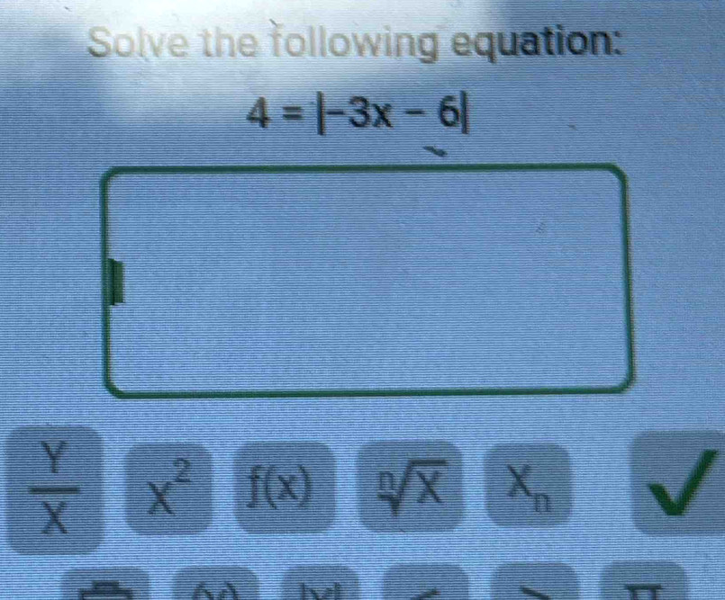 Solve the following equation:
 Y/X  x^2 f(x)  1/2  △ X n