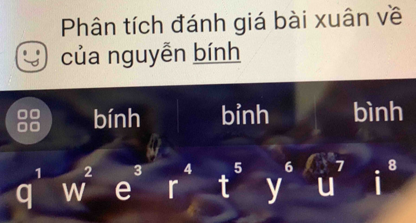 Phân tích đánh giá bài xuân về 
của nguyễn bính 
JC 
i 
bính bỉnh bình
1 2 3 4 5 6 7 8
q W e r t y u 1