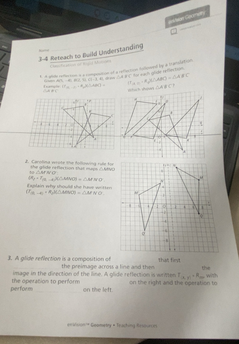Solved: eirVision Geometry Name 3-4 Reteach to Build Understanding ...