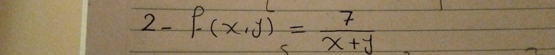 P(x,y)= 7/x+y 